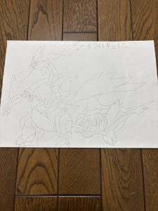 ホワイトキュレムとザシアンのイラスト