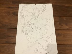 ホウオウとルギア下書き
