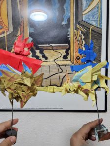 ザシアン　ザマゼンタ　１枚折り　(リアル折り紙)塗装しましたー！